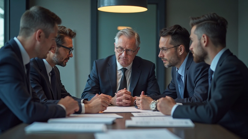 Unternehmensführung und professionelle Geschäftsbesprechung mit Fokus auf Transparenz