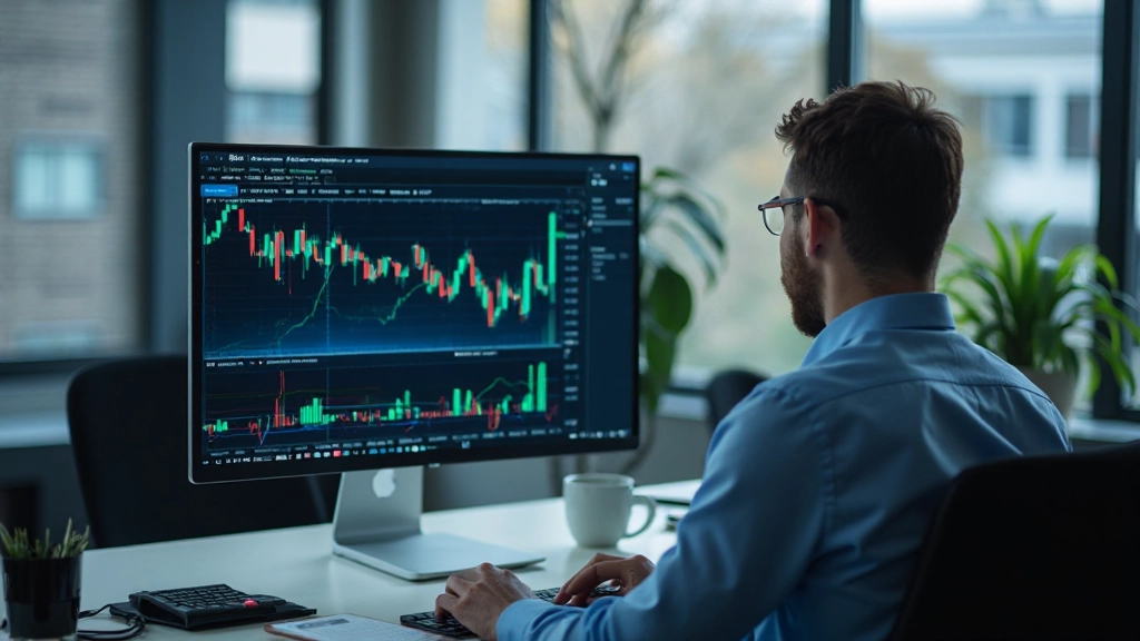 Dashboard einer Trading-Simulationsplattform mit Echtzeit-Charts und Handelshistorie