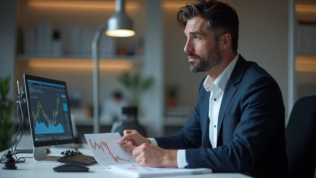 Finanzanalyst arbeitet an Risikoanalyse und Portfolio-Allokation für Schwellenländer-Investitionen