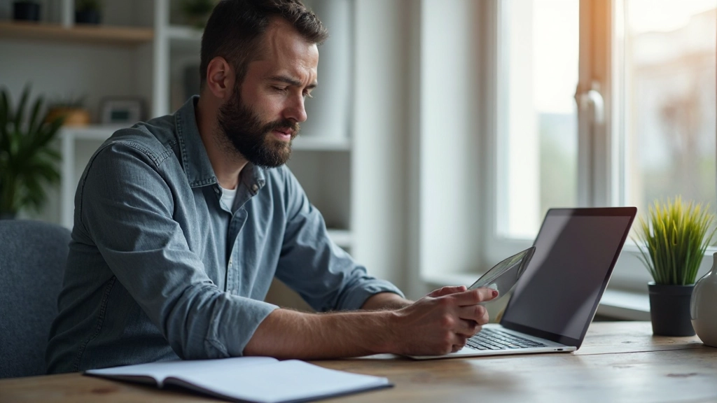 Investor sitzt am Schreibtisch und überprüft sein Portfolio auf Tablet-Computer, strukturierte Arbeitsweise, professionelle Umgebung