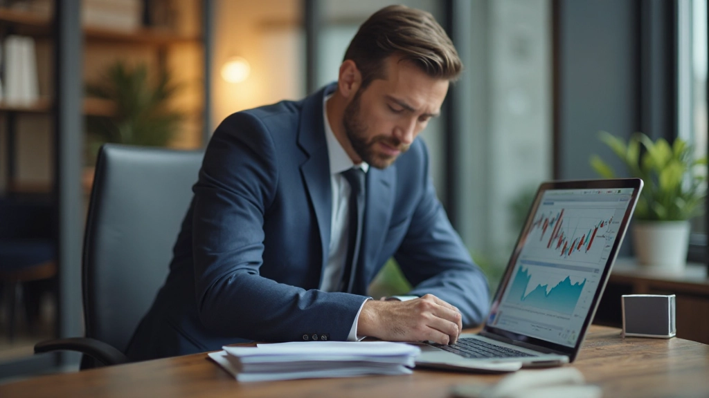 Modernes Immobilieninvestitionskonzept mit Diagrammen und Finanzanalytik auf dem Bildschirm