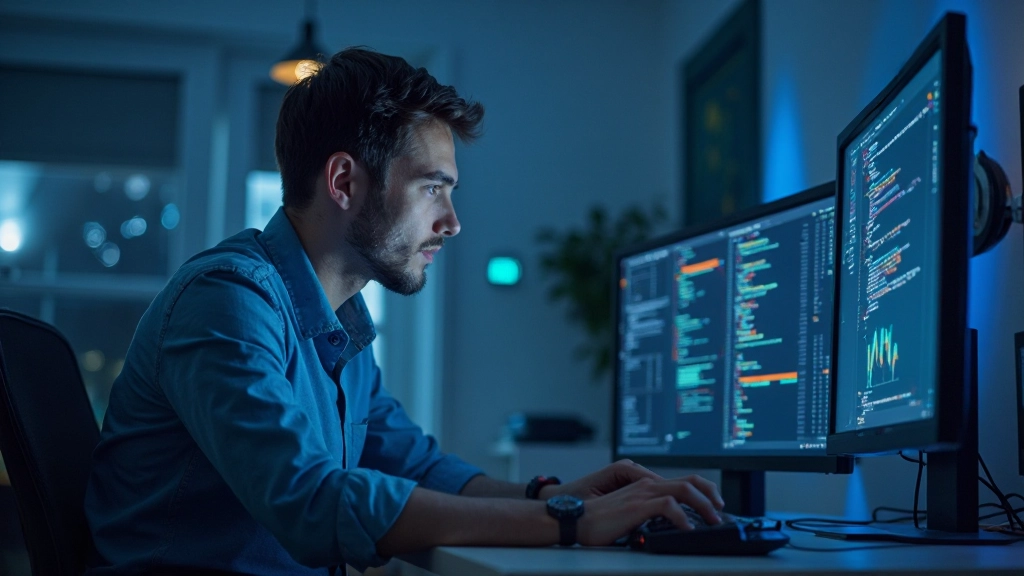Programmiercode für Handelssystem auf Bildschirm mit Python oder C++ Syntax angezeigt