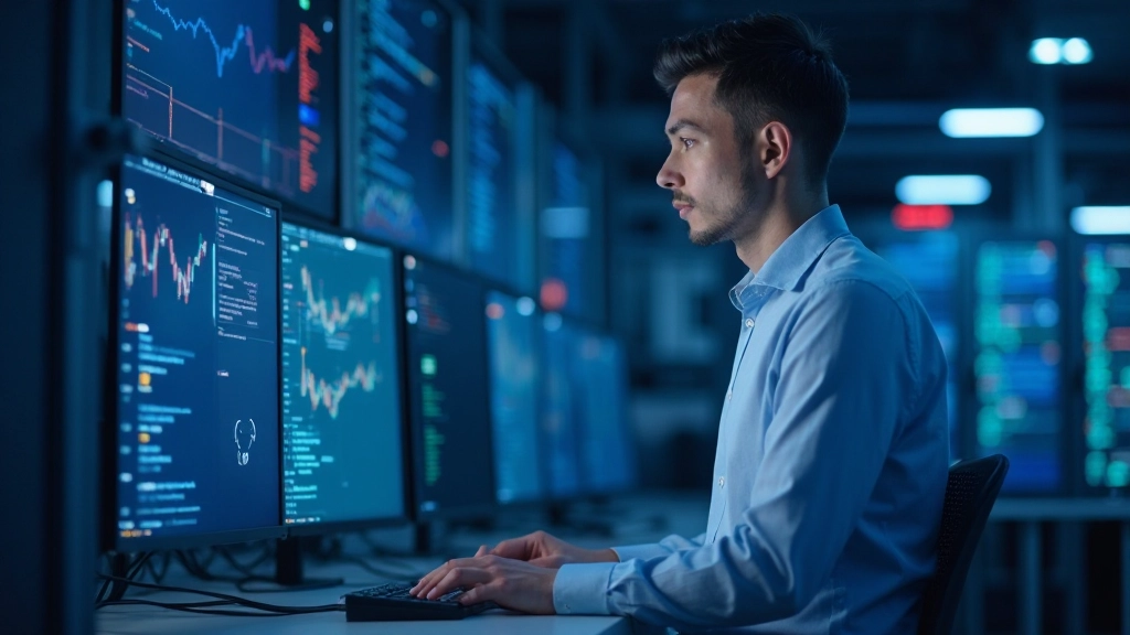 Rotes Warnlicht und Fehler-Benachrichtigungen auf Handelssystem-Dashboard zur Darstellung von Risiken