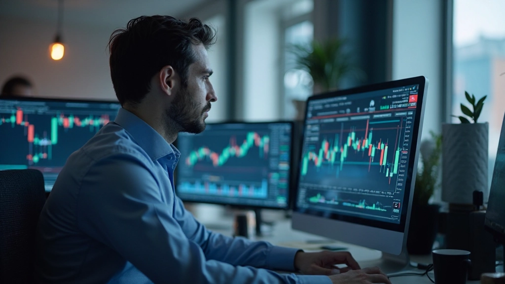 Darstellung von Candlestick-Diagrammen und verschiedenen Chartmustern in einer Handelsanwendung